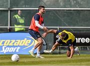 27 March 2015; Republic of Ireland's Shane Long and Jonathan Walters in action during squad training. Gannon Park, Malahide, Co. Dublin. Picture credit: David Maher / SPORTSFILE