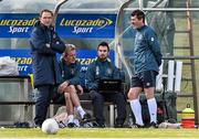 27 March 2015; Republic of Ireland manager Martin O'Neill with coach Steve Walford and assistant manager Roy Keane during squad training. Gannon Park, Malahide, Co. Dublin. Picture credit: David Maher / SPORTSFILE