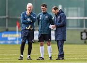 27 March 2015; Republic of Ireland manager Martin O'Neill, with assistant manager Roy Keane and goalkeepiing coach Seamus McDonagh, during squad training. Gannon Park, Malahide, Co. Dublin. Picture credit: David Maher / SPORTSFILE