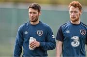 27 March 2015; Republic of Ireland's Wesley Hoolahan and Stephen Quinn  during squad training. Gannon Park, Malahide, Co. Dublin. Picture credit: David Maher / SPORTSFILE
