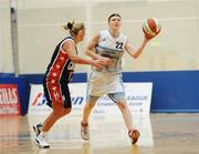 29 March 2008; Rachel Vanderwal, Singleton Supervalu Donoughmore, in action against Tammy McKenna, Oblate Dynamo’s. Basketball Ireland  Women's Division One Final, Oblate Dynamo's v Singleton Supervalu Donoughmore, University of Limerick, Limerick. Picture credit: Stephen McCarthy / SPORTSFILE