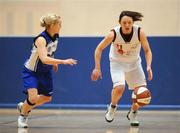 30 March 2008; Lindsey Peat, DCU Mercy, in action against Denise Walsh, Team Montonette Hotel Cork. Basketball Ireland’s Women’s SuperLeague Final, Team Montonette Hotel Cork v DCU Mercy, University of Limerick, Limerick. Picture credit: Stephen McCarthy / SPORTSFILE