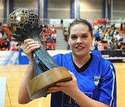30 March 2008; Team Montonette Hotel Cork captain Marie Breen lifts the cup. Basketball Ireland’s Women’s SuperLeague Final, Team Montonette Hotel Cork v DCU Mercy, University of Limerick, Limerick. Picture credit: Stephen McCarthy / SPORTSFILE
