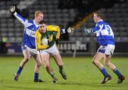 29 March 2008; Darragh O'Se, Kerry, in action against Padraig Clancy, left, and Kevin Meaney, Laois. Allianz National Football League, Division 1, Laois v Kerry, O'Moore Park, Portlaoise, Co Laois. Picture credit; Matt Browne / SPORTSFILE *** Local Caption ***