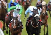 30 March 2008; Crooked Throw, right, with Willie Lee up, on their way to winning the Ladbrokes.com Irish Lincolnshire from Vaqueras, Emmet McNamara up. The Curragh Racecourse, Co. Kildare. Picture credit; Ray McManus / SPORTSFILE