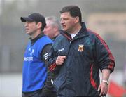 31 March 2008; Mayo manager John O'Mahony and Kildare manager Kieran McGeeney watch on during the match. Allianz National Football League, Division 1, Round 5, Kildare v Mayo, St Conleth's Park, Newbridge, Co. Kildare. Picture credit: Brian Lawless / SPORTSFILE