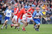 30 March 2008; Shane Casey, Waterford, in action against Cian O'Connor and Tim Kenny, Cork. Allianz National Hurling League, Division 1A, Play Off, Waterford v Cork, Walsh Park, Waterford. Picture credit: Matt Browne / SPORTSFILE