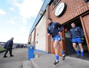 30 March 2008; Monaghan captain Damien Freeman leads his team from the dressing rooms for the start of the game. Allianz National Football League, Division 2, Round 5, Monaghan v Meath, St. Mary's GFC, Scotstown, Co. Monaghan. Picture credit; Paul Mohan / SPORTSFILE