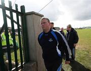 30 March 2008; Dublin manager Paul Caffrey leaves the field after the match was called off.. Allianz National Football League, Division 2, Round 5, Armagh v Dublin, Crossmaglen, Co. Armagh. Picture Oliver McVeigh / SPORTSFILE