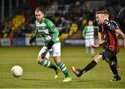 27 March 2015; Sean O'Connor, Shamrock Rovers, in action against Lorcan Fitzgerald, Bohemians. SSE Airtricity League Premier Division, Shamrock Rovers v Bohemians. Tallaght Stadium, Tallaght, Co. Dublin. Picture credit: David Maher / SPORTSFILE