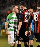 27 March 2015; Gary McCabe, Shamrock Rovers and Stephen Best, Bohemians. SSE Airtricity League Premier Division, Shamrock Rovers v Bohemians. Tallaght Stadium, Tallaght, Co. Dublin. Picture credit: David Maher / SPORTSFILE