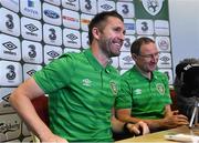 28 March 2015; Republic of Ireland's Robbie Keane and manager Martin O'Neill during a press conference. Grand Hotel, Malahide, Co. Dublin. Picture credit: David Maher / SPORTSFILE