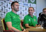 28 March 2015; Republic of Ireland's Robbie Keane and manager Martin O'Neill during a press conference. Grand Hotel, Malahide, Co. Dublin. Picture credit: David Maher / SPORTSFILE