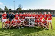 8 March 2015; The Cork football team hold a poster for a fundraiser for former Cork player Jamie Wall. Allianz Football League, Division 1, Round 4, Cork v Kerry, Páirc Uí Rinn, Cork. Picture credit: Brendan Moran / SPORTSFILE