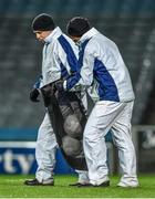 28 March 2015; With no 'ball boys' in attendance two umpires gather the footballs after the game.  Allianz Football League, Division 1, Round 6, Dublin v Derry. Croke Park, Dublin. Picture credit: Ray McManus / SPORTSFILE