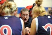 29 March 2008; Oblate Dynamo’s coach Terry Staunton issues instructions during a time-out. Basketball Ireland  Women's Division One Final, Oblate Dynamo's v Singleton Supervalu Donoughmore. University of Limerick, Limerick. Picture credit: Stephen McCarthy / SPORTSFILE
