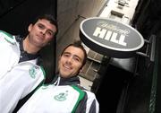 3 April 2008: Shamrock Rovers manager Pat Scully, left, and team captain Stephen Rice at the Shamrock Rovers Football Club Official Bookmaker launch. The Stag's Head, Dame Court, Dublin. Picture credit; Melanie Downes / SPORTSFILE