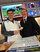 3 April 2008: Shamrock Rovers' manager Pat Scully with Eddie Thompson, Operations Manager William Hill Ireland, at the Shamrock Rovers Football Club Official Bookmaker launch. The Stag's Head, Dame Court, Dublin. Picture credit: Brian Lawless / SPORTSFILE  *** Local Caption ***