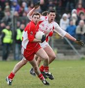 5 April 2008; Gerard O'Kane, Derry, in action against Sean Cavanagh, Tyrone. Allianz National Football League, Division 1, Round 6, Derry v Tyrone, Celtic Park, Derry. Picture credit: Oliver McVeigh / SPORTSFILE