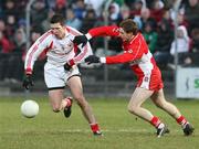 5 April 2008; Sean Cavanagh, Tyrone, in action against Gerard O'Kane, Derry. Allianz National Football League, Division 1, Round 6, Derry v Tyrone, Celtic Park, Derry. Picture credit: Oliver McVeigh / SPORTSFILE