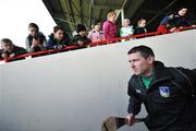 6 April 2008; Local children watch on as Mark Foley, Limerick captain, leads his team-mate's onto the pitch. Allianz National Hurling League, Quarter-Final, Limerick v Cork, The Gaelic Grounds, Limerick. Picture credit: David Maher / SPORTSFILE