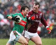 6 April, 2008; Ronan McGarrity, Mayo, in action against Barry Cullinane, Galway. Allianz National Football League, Division 1, Round 6, Mayo v Galway, Castlebar, Co. Mayo. Picture credit: Oliver McVeigh / SPORTSFILE