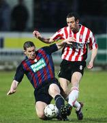 7 April 2008; Ciaran Martyn, Derry City, in action against David Partridge, St Patrick's Athletic. Setanta Cup, Derry City v St Patrick's Athletic, Brandywell, Derry. Picture credit: Oliver McVeigh / SPORTSFILE