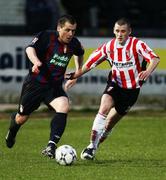 7 April 2008; John Frost, St Patrick's Athletic, in action against Niall McGinn, Derry City. Setanta Cup, Derry City v St Patrick's Athletic, Brandywell, Derry. Picture credit: Oliver McVeigh / SPORTSFILE