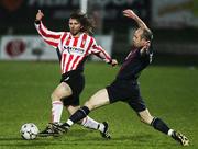 7 April 2008; Pat McCourt, Derry City, in action against Alan Kirby, St Patrick's Athletic. Setanta Cup, Derry City v St Patrick's Athletic, Brandywell, Derry. Picture credit: Oliver McVeigh / SPORTSFILE