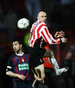 7 April 2008; Conor Sammon, Derry City, in action against Damien Lynch, St Patrick's Athletic. Setanta Cup, Derry City v St Patrick's Athletic, Brandywell, Derry. Picture credit: Oliver McVeigh / SPORTSFILE
