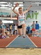 28 March 2015; Laoise McBrien, North Sligo A.C, in action during day three of the GloHealth Juvenile Indoor Track and Field Championships. Athlone International Arena, Athlone, Co.Westmeath. Picture credit: Ramsey Cardy / SPORTSFILE