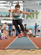 28 March 2015; Ava Fennessy, Clonmel A.C, in action during day three of the GloHealth Juvenile Indoor Track and Field Championships. Athlone International Arena, Athlone, Co.Westmeath. Picture credit: Ramsey Cardy / SPORTSFILE