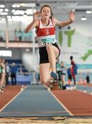 28 March 2015; Zoe Moore, Galway City Harriers A.C, in action during day three of the GloHealth Juvenile Indoor Track and Field Championships. Athlone International Arena, Athlone, Co.Westmeath. Picture credit: Ramsey Cardy / SPORTSFILE