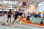 28 March 2015; Brian Kiernan, Ratoath A.C, in action during day three of the GloHealth Juvenile Indoor Track and Field Championships. Athlone International Arena, Athlone, Co.Westmeath. Picture credit: Ramsey Cardy / SPORTSFILE