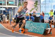 28 March 2015; James Holden, Dundrum South Dublin A.C, in action during day three of the GloHealth Juvenile Indoor Track and Field Championships. Athlone International Arena, Athlone, Co.Westmeath. Picture credit: Ramsey Cardy / SPORTSFILE
