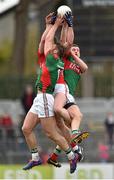 29 March 2015; Fintan Goold, Cork, in action against Aidan O'Shea and Barry Moran, Mayo. Allianz Football League, Division 1, Round 6, Cork v Mayo. Páirc Uí Rinn, Cork. Picture credit: Matt Browne / SPORTSFILE