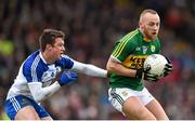 29 March 2015; Barry John Keane, Kerry, in action against Ryan Wylie, Monaghan. Allianz Football League, Division 1, Round 6, Kerry v Monaghan. Austin Stack Park, Tralee, Co. Kerry. Picture credit: Stephen McCarthy / SPORTSFILE