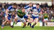 29 March 2015; Stephen O'Brien, Kerry, in action against Darren Hughes, left, and Karl O'Connell, Monaghan. Allianz Football League, Division 1, Round 6, Kerry v Monaghan. Austin Stack Park, Tralee, Co. Kerry. Picture credit: Stephen McCarthy / SPORTSFILE