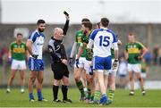 29 March 2015; Alan Fitzgerald, Kerry, receives a black card from referee Marty Duffy. Allianz Football League, Division 1, Round 6, Kerry v Monaghan. Austin Stack Park, Tralee, Co. Kerry. Picture credit: Stephen McCarthy / SPORTSFILE