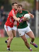 29 March 2015; Aidan O'Shea, Mayo, in action against John O'Rourke, Cork. Allianz Football League, Division 1, Round 6, Cork v Mayo. Páirc Uí Rinn, Cork. Picture credit: Matt Browne / SPORTSFILE