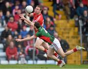 29 March 2015; John Hayes, Cork, in action against Kaith Higgins, Mayo. Allianz Football League, Division 1, Round 6, Cork v Mayo. Páirc Uí Rinn, Cork. Picture credit: Matt Browne / SPORTSFILE