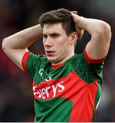 29 March 2015; Mayo's Alan Freeman shows his disappointment after the game. Allianz Football League, Division 1, Round 6, Cork v Mayo. Páirc Uí Rinn, Cork. Picture credit: Matt Browne / SPORTSFILE