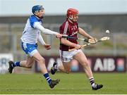 29 March 2015; Joe Canning, Galway, in action against Austin Gleeson, Waterford. Allianz Hurling League, Division 1, Quarter-Final, Waterford v Galway. Walsh Park, Waterford. Picture credit: Piaras Ó Mídheach / SPORTSFILE