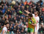 29 March 2015; Patrick McBrearty, Donegal, in action against Ronan McNamee, Tyrone. Allianz Football League, Division 1, Round 6, Donegal v Tyrone. MacCumhail Park, Ballybofey, Co. Donegal. Picture credit: Oliver McVeigh / SPORTSFILE