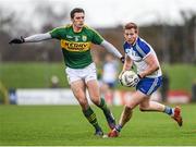 29 March 2015; Kieran Hughes, Monaghan, in action against David Moran, Kerry. Allianz Football League, Division 1, Round 6, Kerry v Monaghan. Austin Stack Park, Tralee, Co. Kerry. Picture credit: Stephen McCarthy / SPORTSFILE