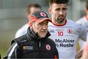 29 March 2015; Tyrone manager Mickey Harte after the game along with Tiernan McCann. Allianz Football League, Division 1, Round 6, Donegal v Tyrone. MacCumhail Park, Ballybofey, Co. Donegal. Picture credit: Oliver McVeigh / SPORTSFILE