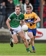 29 March 2015; Darragh Tracey, Limerick, in action against Sean Collins, Clare. Allianz Football League, Division 3, Round 6, Limerick v Clare. Newcastlewest, Co. Limerick. Picture credit: Diarmuid Greene / SPORTSFILE