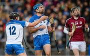 29 March 2015; Michael Walsh, centre, Waterford, and team-mate Jake Dillon celebrate a late point by Walsh. Allianz Hurling League, Division 1, Quarter-Final, Waterford v Galway. Walsh Park, Waterford. Picture credit: Piaras Ó Mídheach / SPORTSFILE