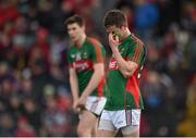 29 March 2015; Mayo's Mickey Sweeney shows his disappointment after the game. Allianz Football League, Division 1, Round 6, Cork v Mayo. Páirc Uí Rinn, Cork. Picture credit: Matt Browne / SPORTSFILE