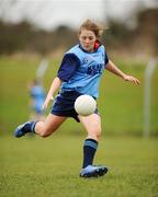 4 April 2008; Katie Buckley, St. Mary's Mallow, shoots to score her side's third goal. Pat the Baker Ladies Football Post Primary Schools Senior A semi-final, St. Mary's Mallow, Cork v Presentation College Tuam, Galway, Toomevara, Co. Tipperary. Picture credit: Stephen McCarthy / SPORTSFILE